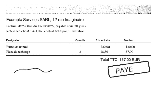 The same invoice in pure black and white